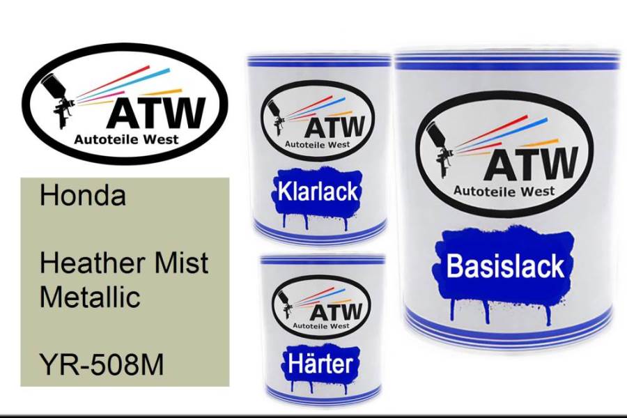 Honda, Heather Mist Metallic, YR-508M: 1L Lackdose + 1L Klarlack + 500ml Härter - Set, von ATW Autoteile West.